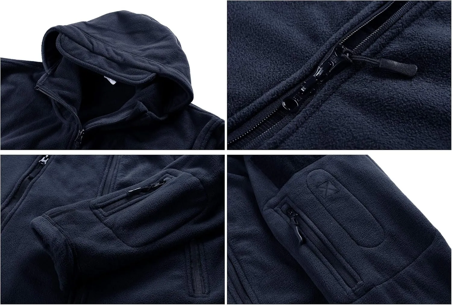 CRYSULLY Men's Military Tactical Sport Warm Fleece Hooded Outdoor Adventure Jacket Coats