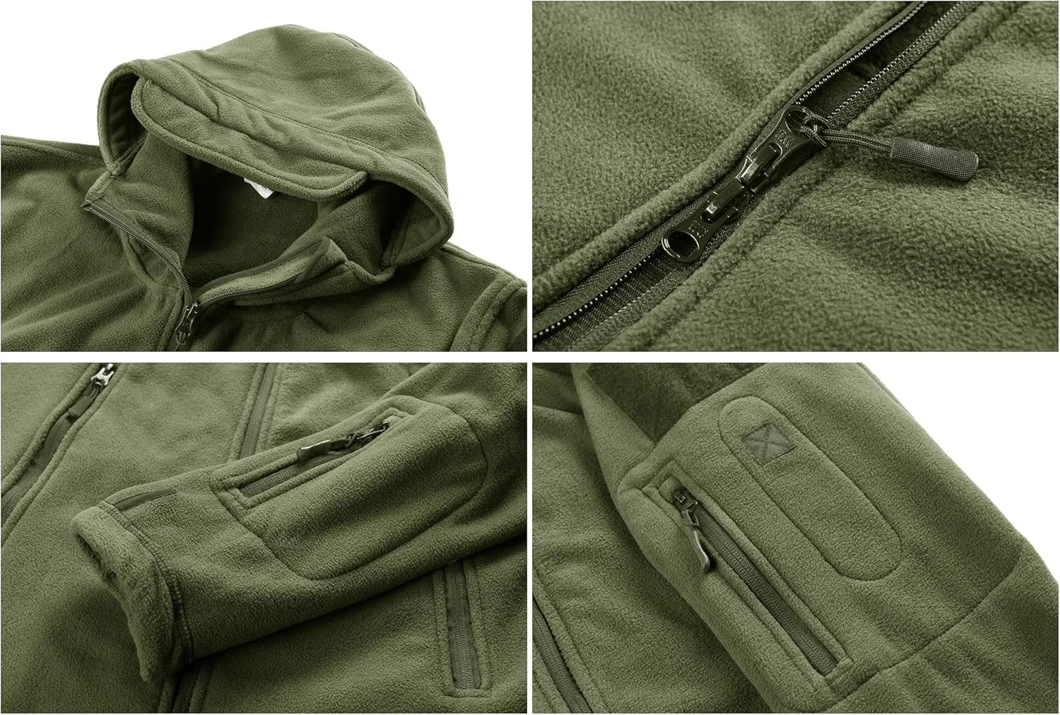 CRYSULLY Men's Military Tactical Sport Warm Fleece Hooded Outdoor Adventure Jacket Coats