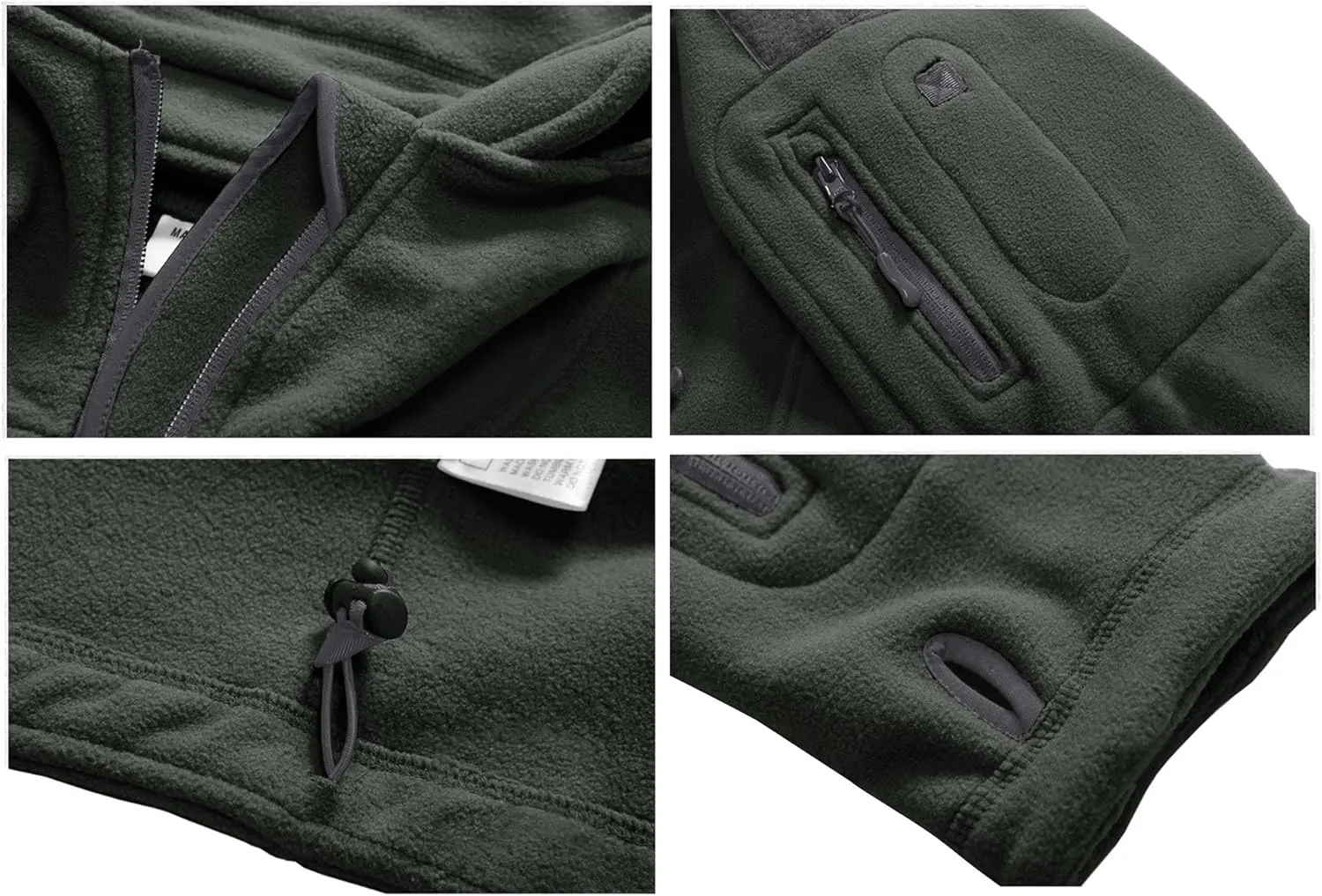 CRYSULLY Men's Military Tactical Sport Warm Fleece Hooded Outdoor Adventure Jacket Coats