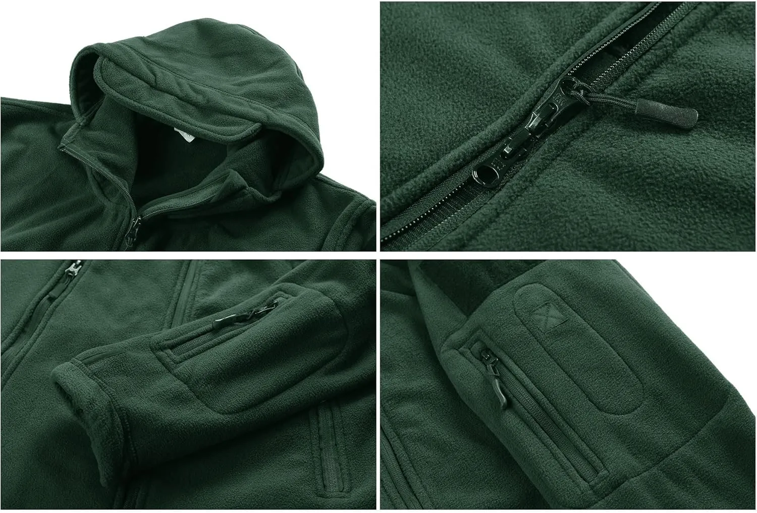 CRYSULLY Men's Military Tactical Sport Warm Fleece Hooded Outdoor Adventure Jacket Coats