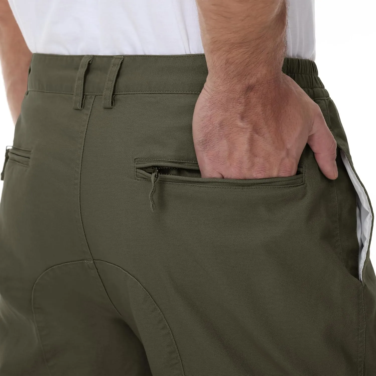 CRYSULLY Men's Tactical Pants Military Work Pants for Men Ripstop 9 Pockets Construction Trousers (No Belt)