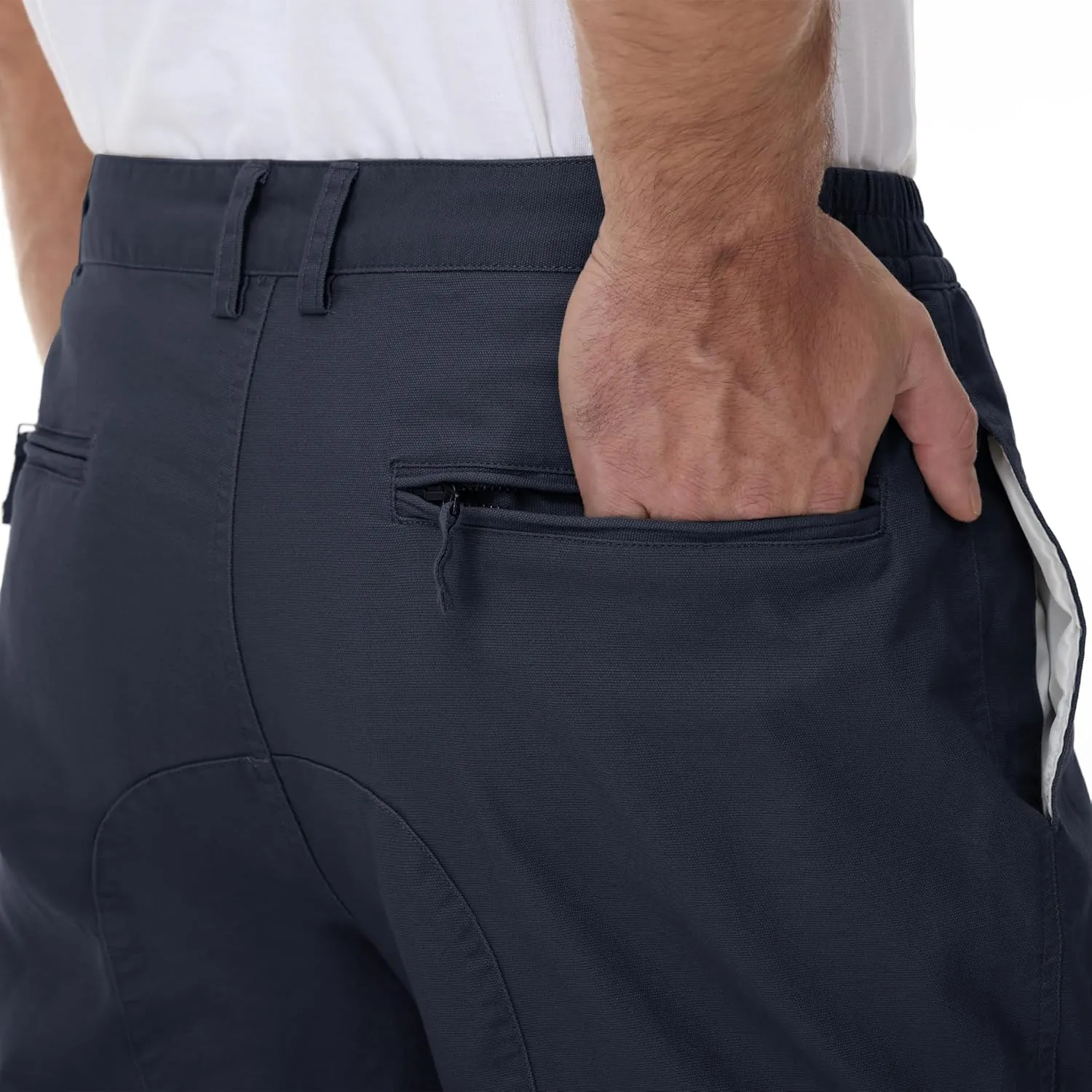 CRYSULLY Men's Tactical Pants Military Work Pants for Men Ripstop 9 Pockets Construction Trousers (No Belt)
