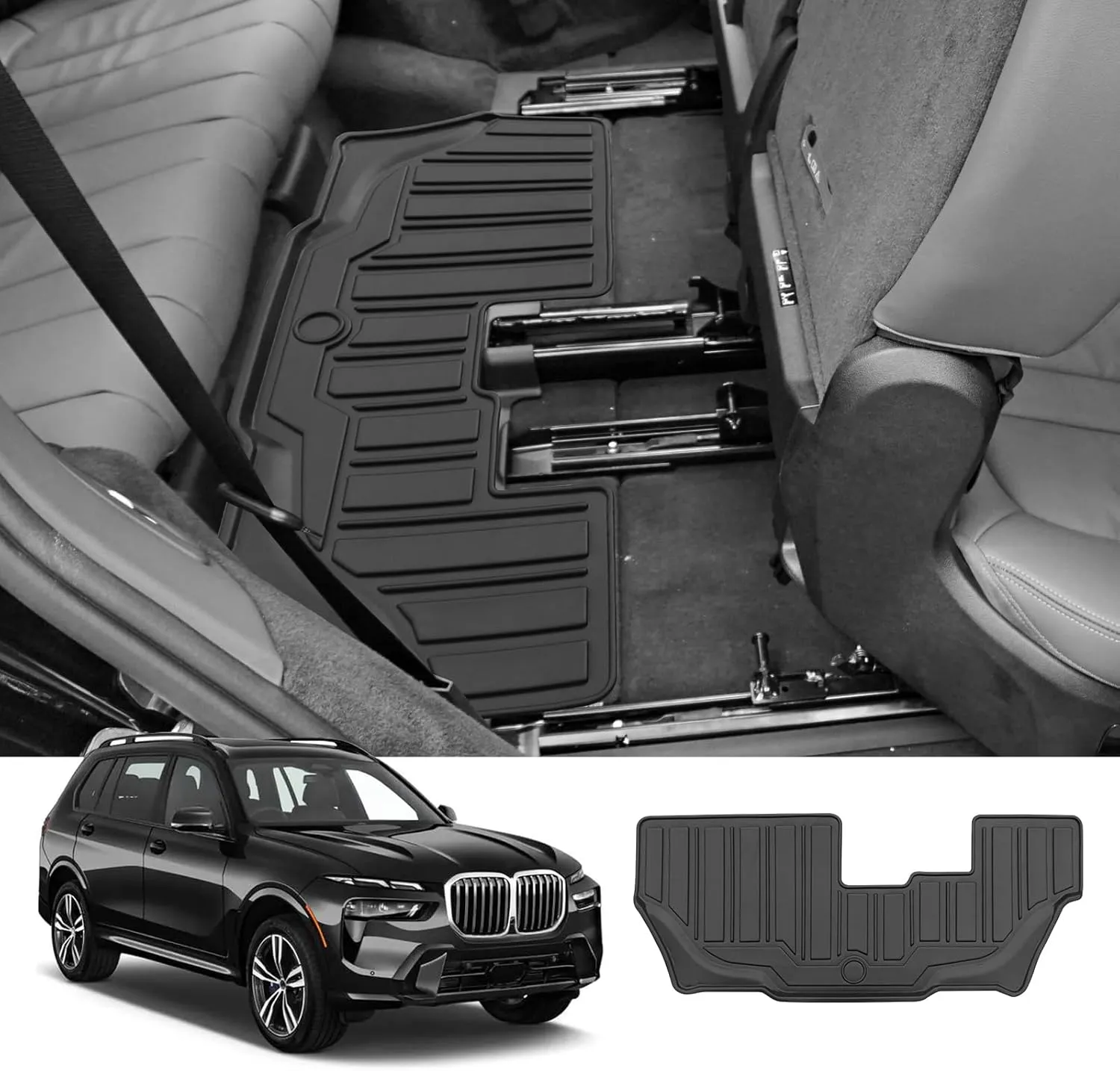 Custom for 2019-2025 BMW X7 7 Seat Floor Mats 3 Rows Cargo Trunk Liner and 2nd 3rd Backrest Mtas All Weather TPE Rubber Protection Mats Fit BMW X7 Accessories (Only for X7 7 Seat Full Set)