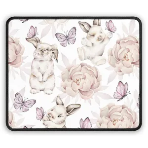 Cute Floral Bunny Gaming Mouse Pad - Perfect for Gamers and Bunny Lovers