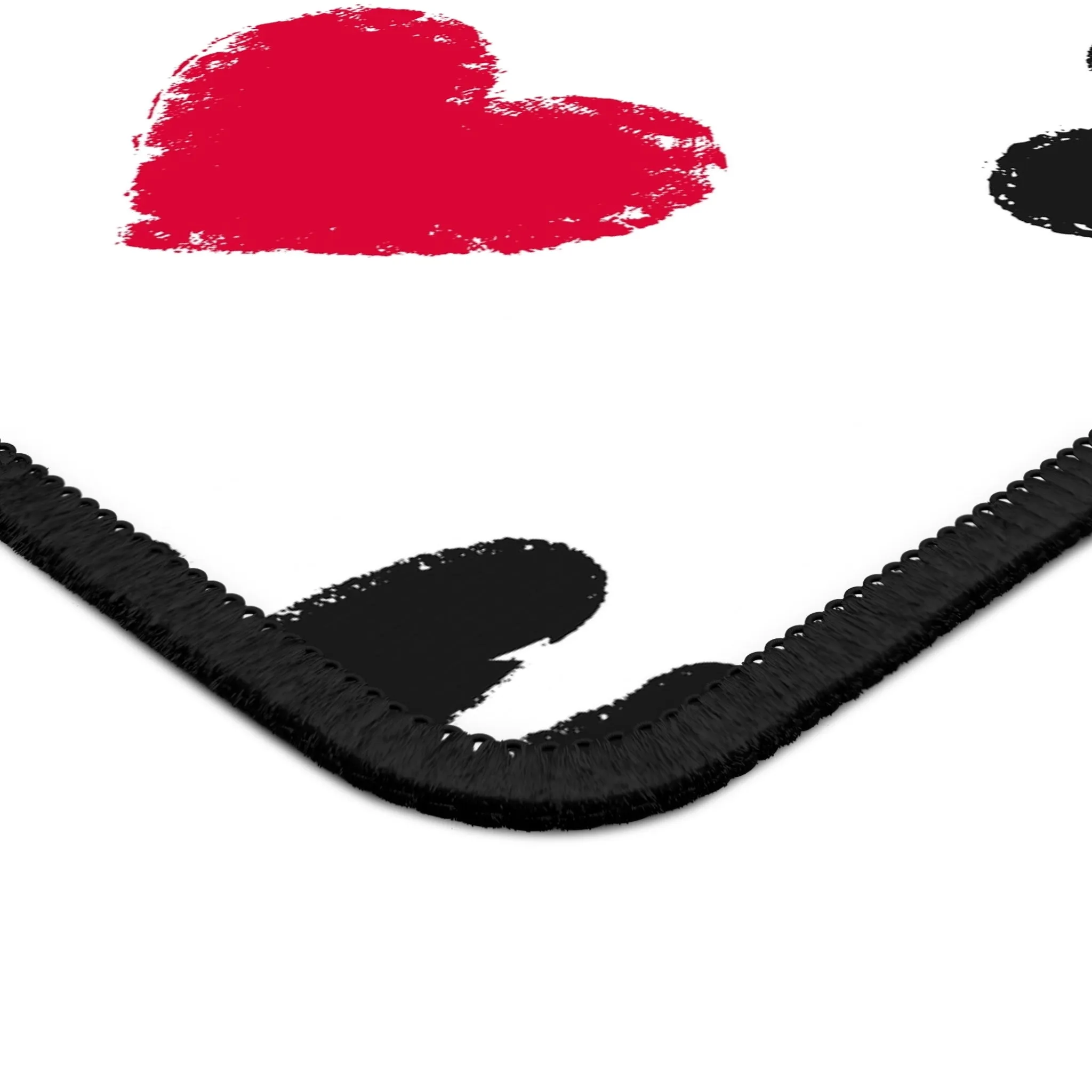 Cute Paw Print Gaming Mouse Pad - Red Hearts Design