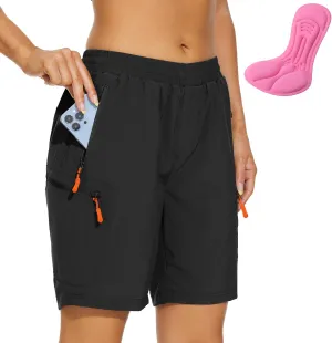 Cycorld Women's-Mountain-Bike-Shorts, Cycling Padded Biking Shorts with Pocket