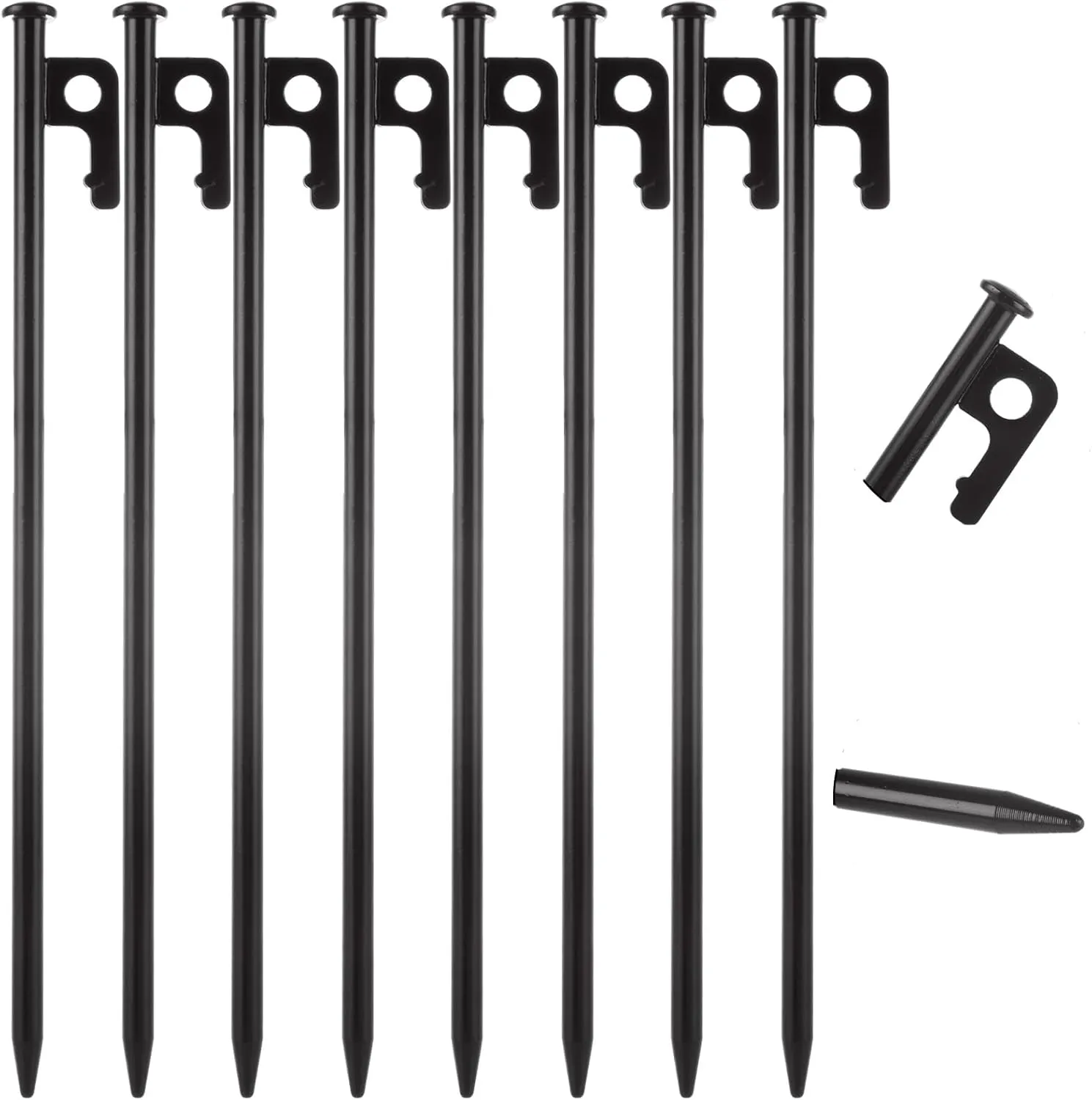 CYEAH 24 Pcs Tent Stakes, Heavy Duty 12 inch Steel Tent Pegs, Forged Steel Tent Stakes Heavy Duty, Metal Tent Pegs for Camping, Metal Stakes for Tent Used on Rocks, Snowfield and Grassland
