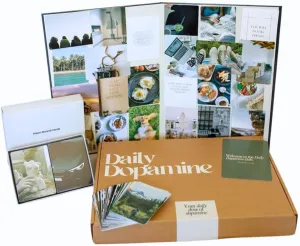 Daily Dopamine Vision Board Kit for Ambitious People- Foldable Mood & Dream Board for Manifestation, Visualization & Goal Setting|125 Aesthetic Photo & 25 Empowering Quote Cards| Vision Board Supplies