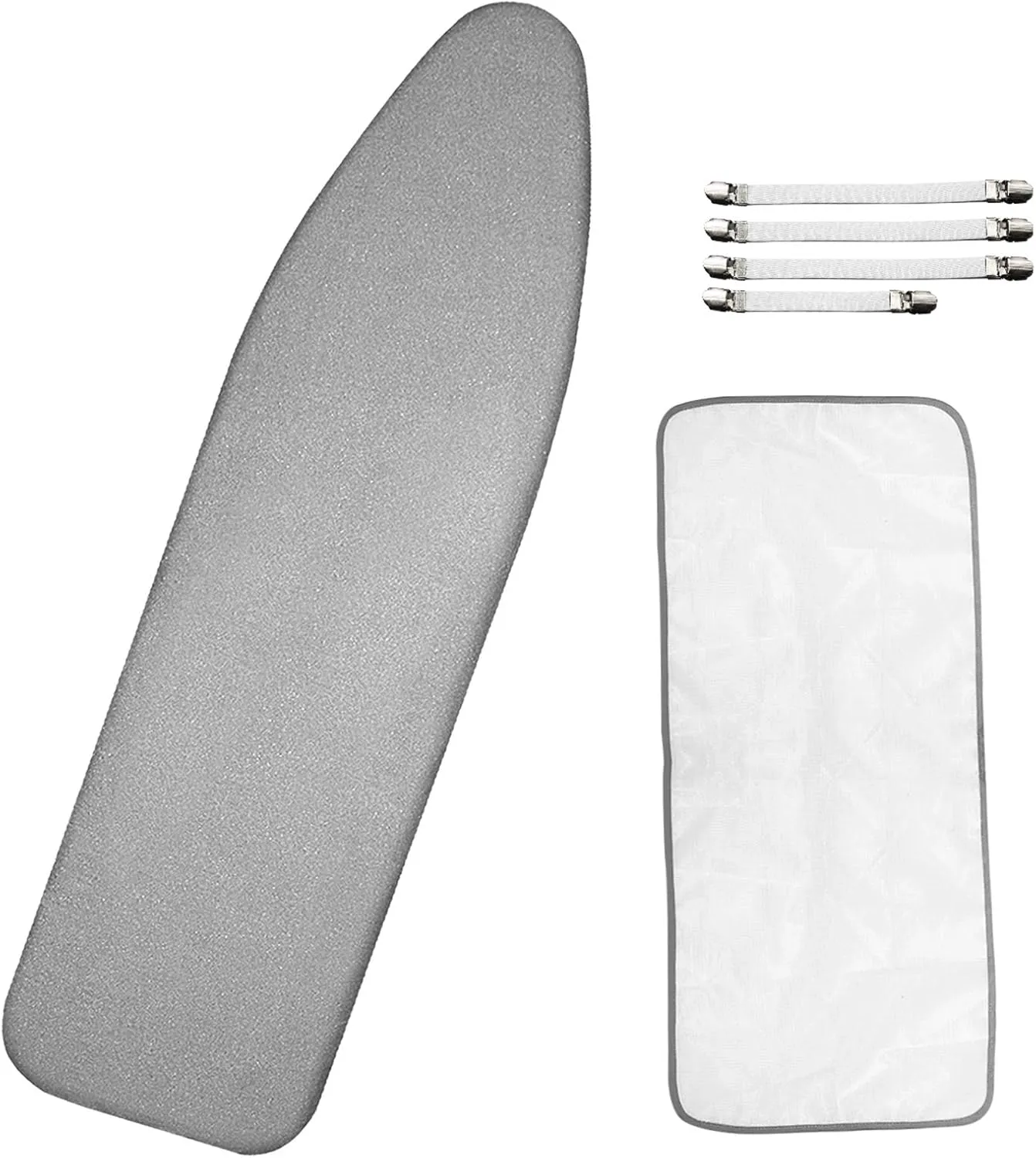Dalykate 15x54 Ironing Board Cover and Pad with Elastic Edge and Scorch and Stain Resistant Thick Padding Ironing Board Covers 4 Fasteners and Protective Scorch Mesh Cloth