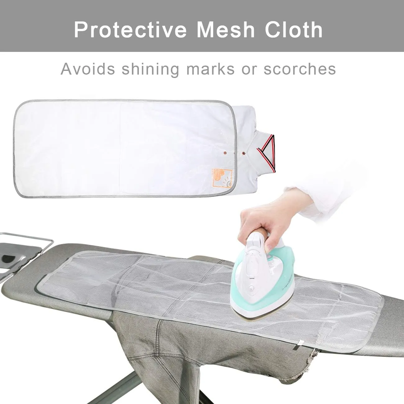 Dalykate 15x54 Ironing Board Cover and Pad with Elastic Edge and Scorch and Stain Resistant Thick Padding Ironing Board Covers 4 Fasteners and Protective Scorch Mesh Cloth