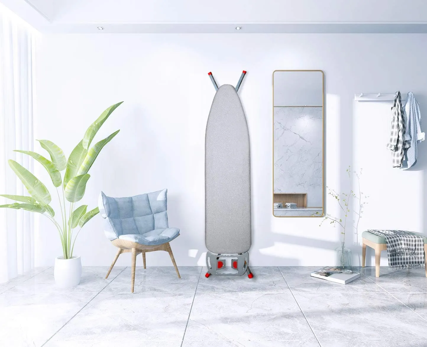 Dalykate 15x54 Ironing Board Cover and Pad with Elastic Edge and Scorch and Stain Resistant Thick Padding Ironing Board Covers 4 Fasteners and Protective Scorch Mesh Cloth