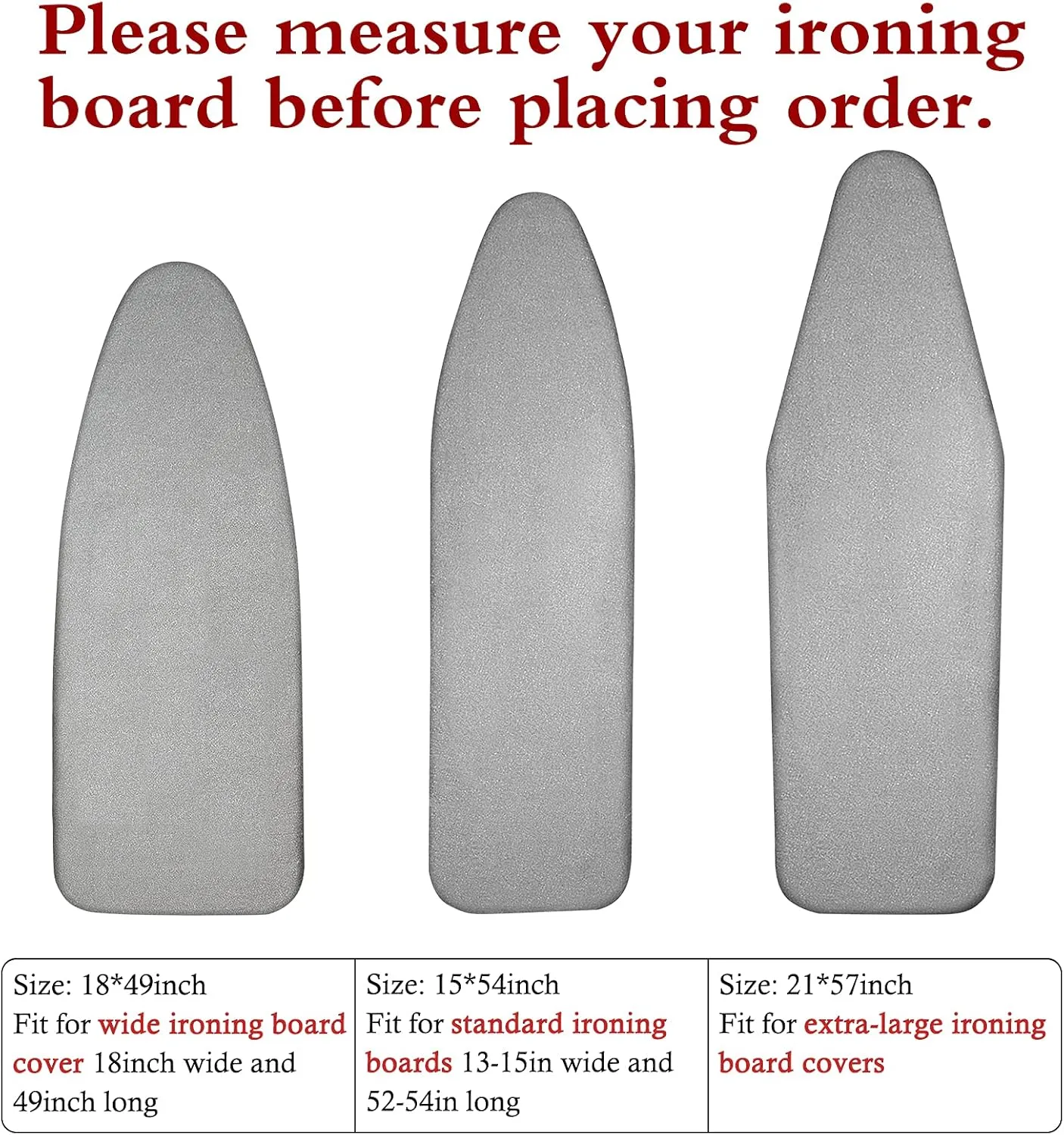 Dalykate 15x54 Ironing Board Cover and Pad with Elastic Edge and Scorch and Stain Resistant Thick Padding Ironing Board Covers 4 Fasteners and Protective Scorch Mesh Cloth