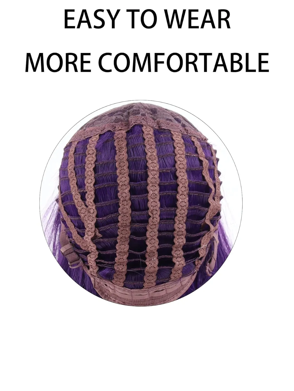 Dark Purple Bob Wig Short Straight Synthetic Purple Hair Wig for Women Girls Middle Part Wig Heat Resistant Synthetic Hair Wigs for Daily Use Cosplay Anime Wig With Wig Cap
