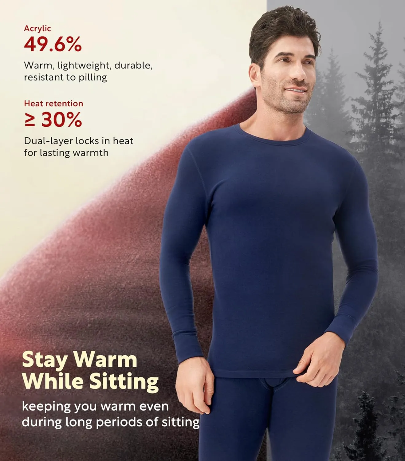DAVID ARCHY Men’s Heavyweight Thermal Underwear for Extreme Cold, Perfect for Harsh Winter from -10°C to -5°C