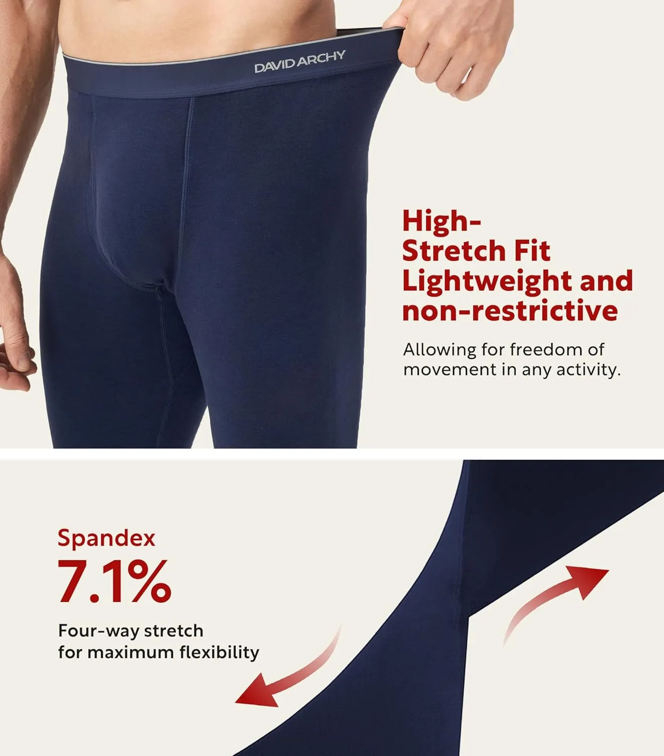 DAVID ARCHY Men’s Heavyweight Thermal Underwear for Extreme Cold, Perfect for Harsh Winter from -10°C to -5°C