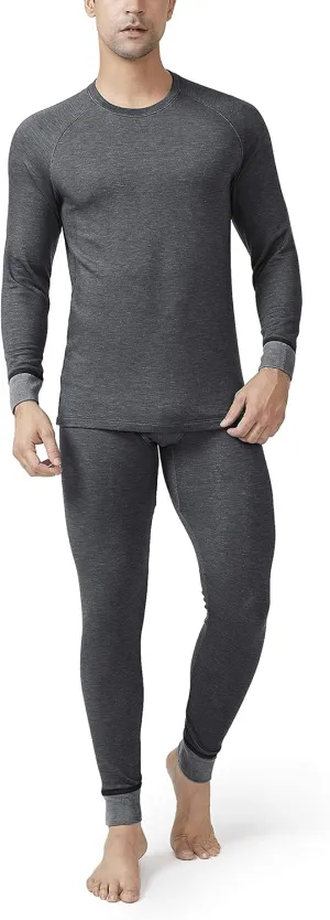 DAVID ARCHY Men's Thermal Underwear Set Winter Warm Base Layers Thermal Top and Bottoms Long Johns Set
