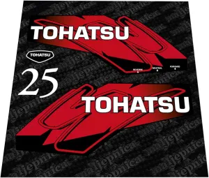 Decal Set Made to fit Tohatsu 25 Two Stroke (2012) Outboards