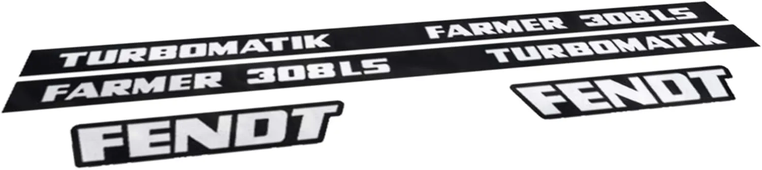 Decals FENDT Farmer 308 LS TURBOMATIK (Black) Replacement (Sticker) Set