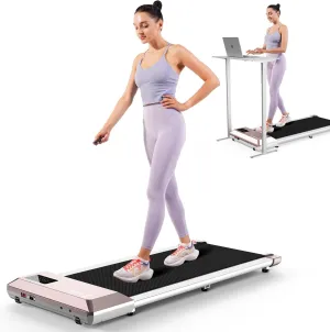 DeerRun 2025 Upgrade Walking Pad, Smart Under Desk Treadmill for Home Office, No-Assembly Treadmills with APP and Remote Control, LED Display, 2.5 HP Quiet Walking Jogging Machine, 300 lbs Capacity