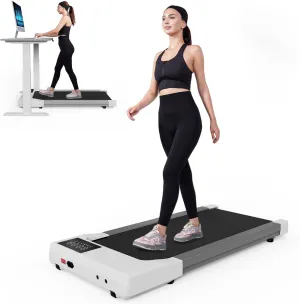 DeerRun 2025 Upgrade Walking Pad, Smart Under Desk Treadmill for Home Office, No-Assembly Treadmills with APP and Remote Control, LED Display, 2.5 HP Quiet Walking Jogging Machine, 300 lbs Capacity