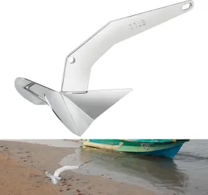 Delta-Style Boat Anchor,316 Stainless Steel Delta Type Anchor 9/11/13/15/18/22/33LB,Marine Grade Boat Anchor Heavy Duty Triangular Anchor Plow Anchor for Pontoon Fishing Boats Sailing Boats