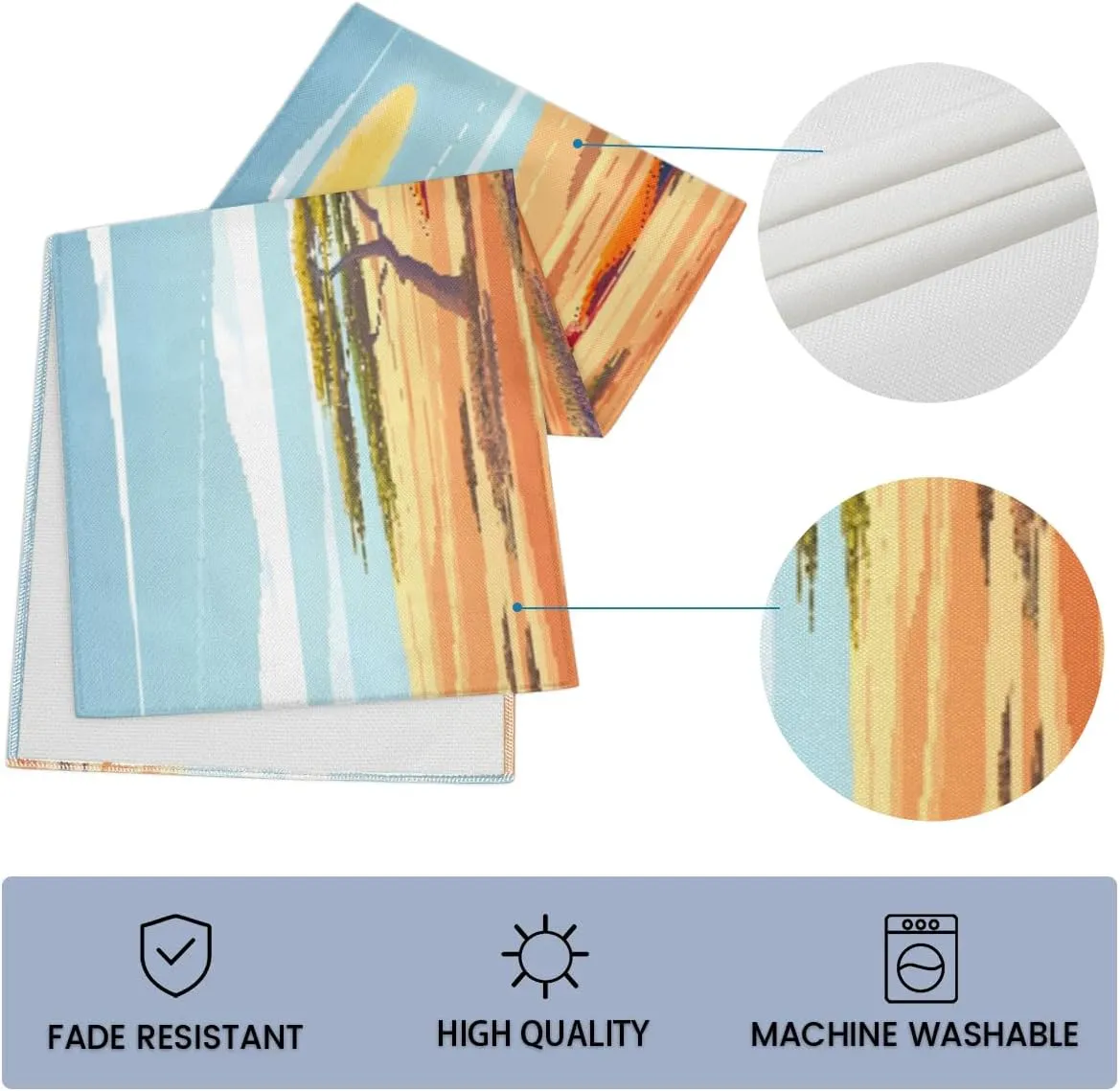 Desert Trip Table Runner and Placemats Set of 6 Table Mats and Runner for Dining Table Heat Resistant Place Mats with Table Runner