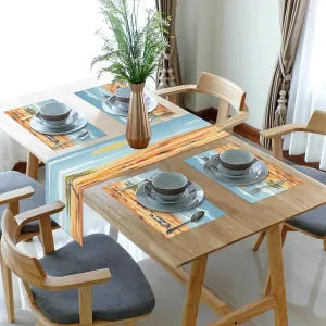 Desert Trip Table Runner and Placemats Set of 6 Table Mats and Runner for Dining Table Heat Resistant Place Mats with Table Runner
