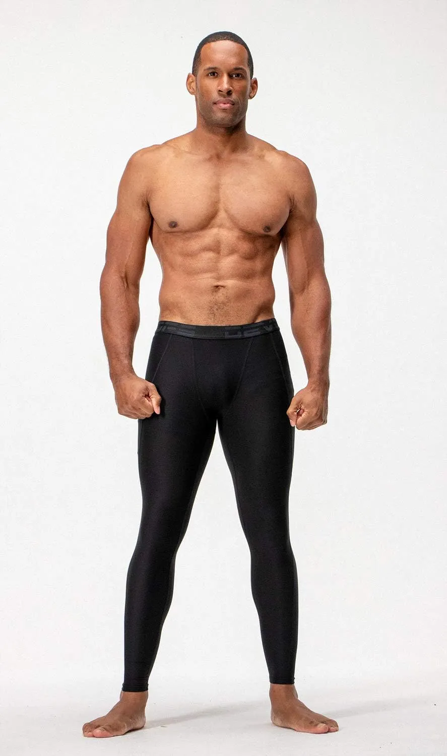 DEVOPS 2 or 3 Pack Men's Compression Pants Athletic Leggings with Pocket/Non-Pocket