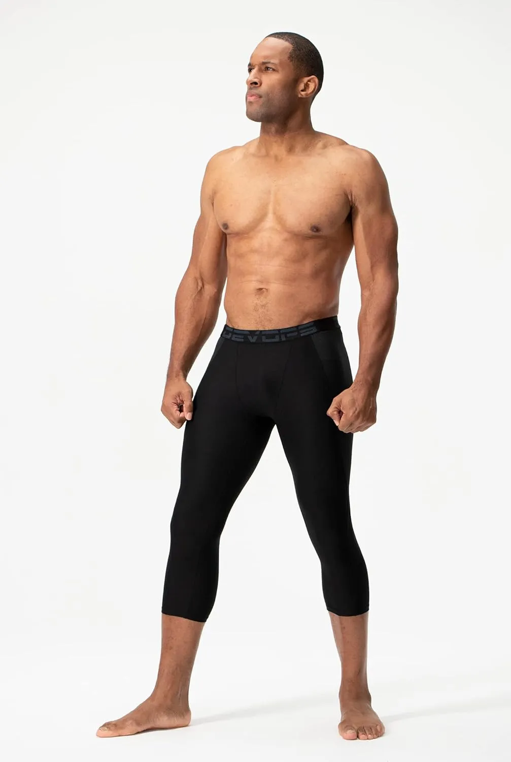DEVOPS 2 Pack Men's 3/4 Compression Pants Athletic Leggings with Pocket