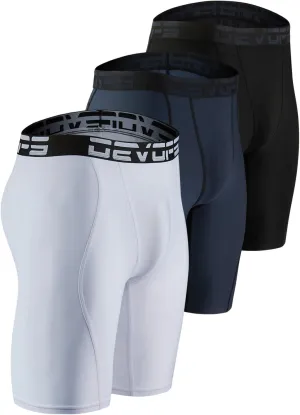 DEVOPS 3 or 5 Pack Compression Shorts Men Spandex Sport Shorts Athletic Workout Running Performance Baselayer Underwear