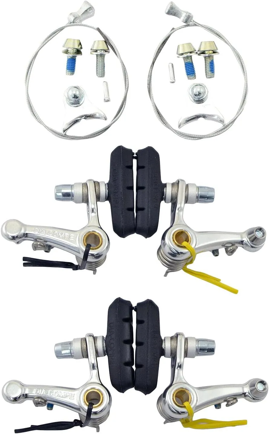 DIA-COMPE DC980 Cyclocross Cantilever Brake Set (Front & Rear), Silver, DP2422