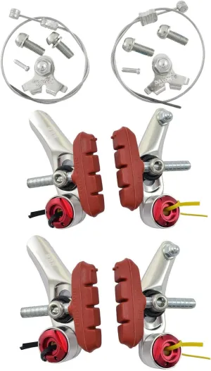 Dia Compe DC988 Cyclocross Cantilever Brake Set (Front & Rear), Silver, DP2567