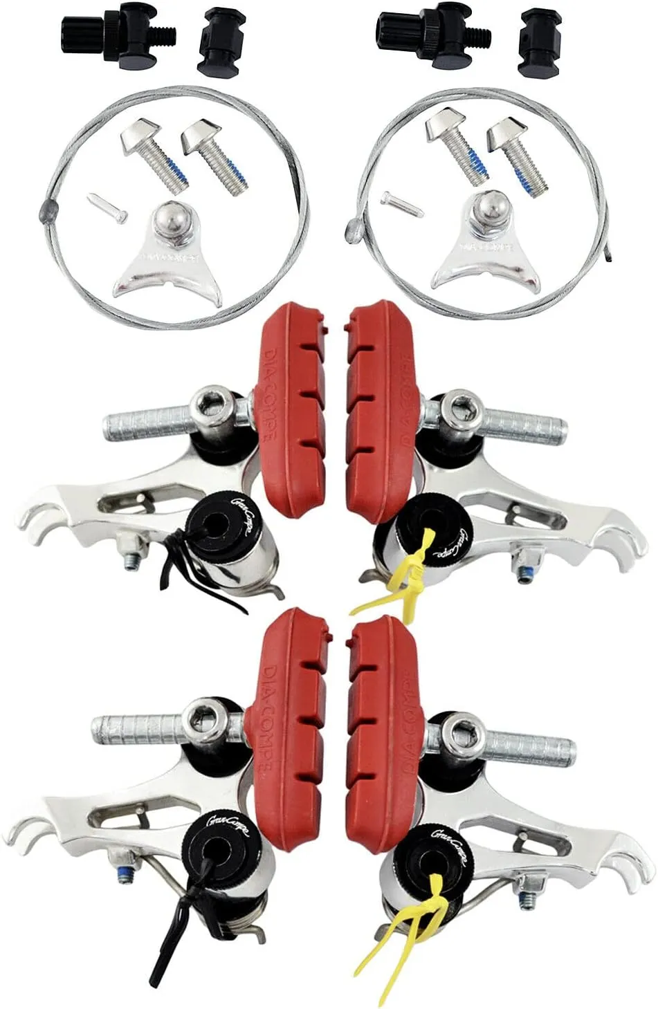 DIA-COMPE GC 999 Cyclocross Cantilever Brake Set (Front & Rear), Silver, DP2566
