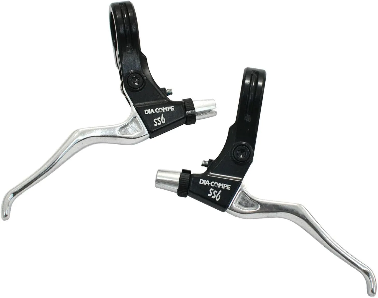 Dia-Compe SS6 Old School MTB Mountain Bicycle Brake Levers Lever Set - BLACK/SILVER