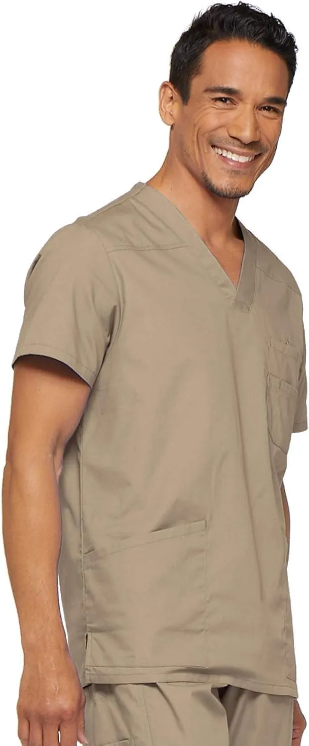 Dickies EDS Signature Scrubs for Men, Multi-Pocket V-Neck Scrub Top in Soft Brushed Poplin 81906