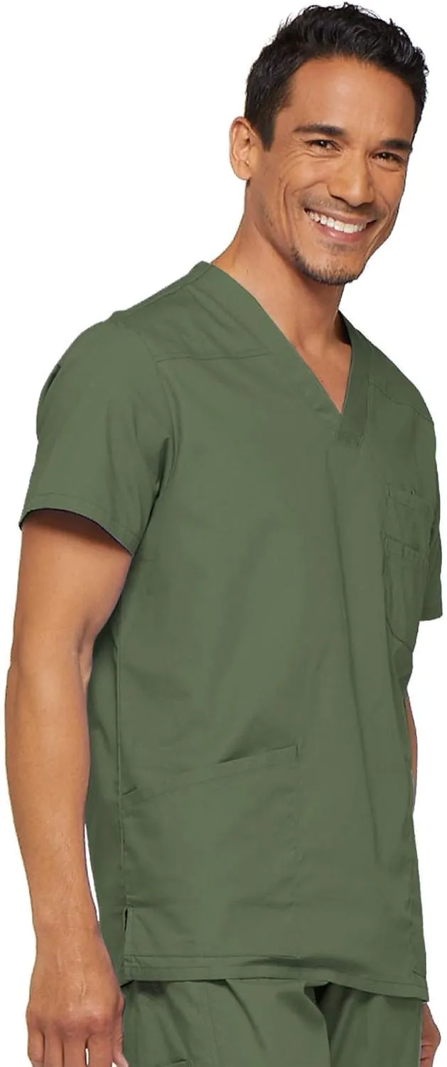 Dickies EDS Signature Scrubs for Men, Multi-Pocket V-Neck Scrub Top in Soft Brushed Poplin 81906