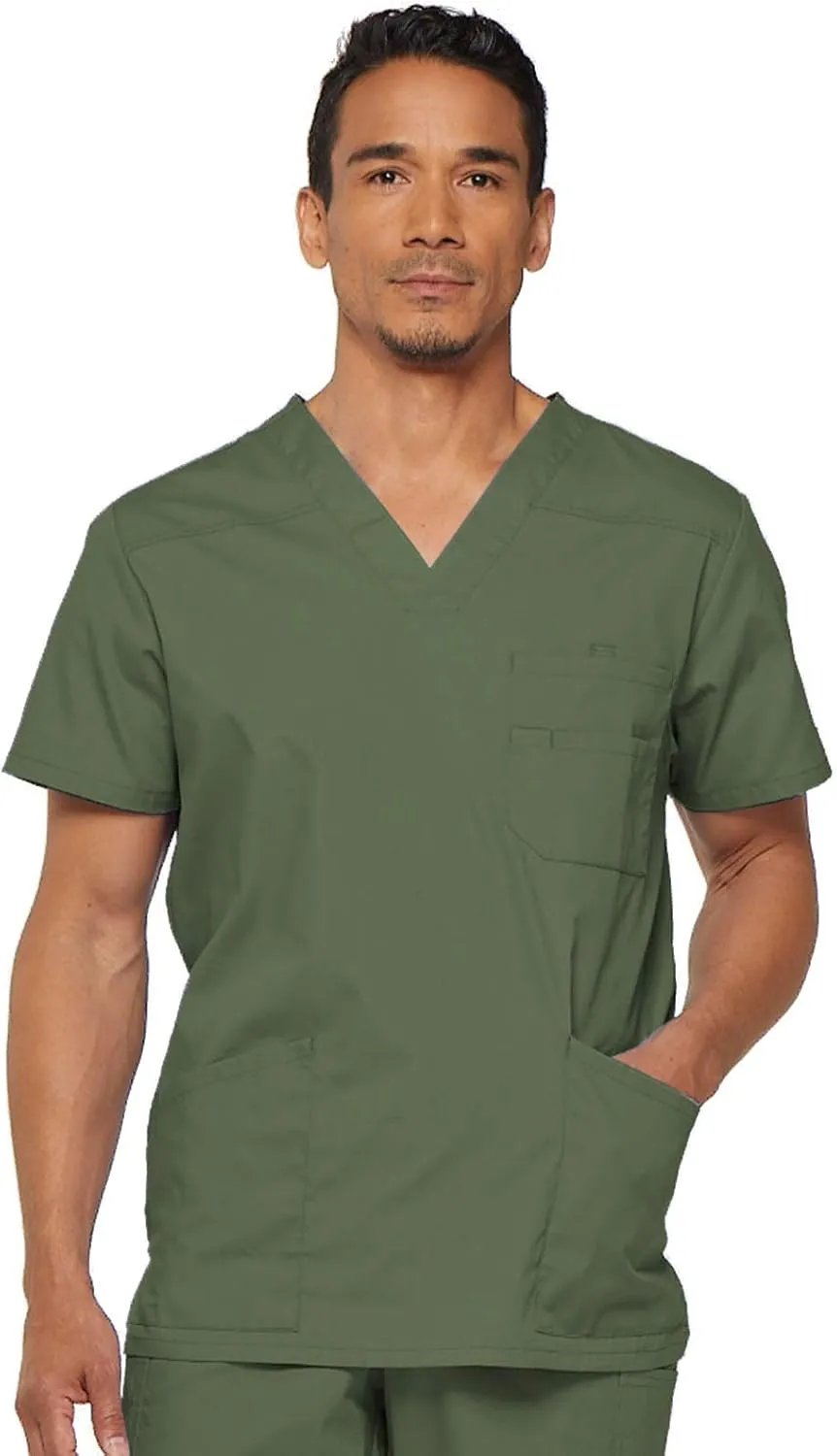 Dickies EDS Signature Scrubs for Men, Multi-Pocket V-Neck Scrub Top in Soft Brushed Poplin 81906