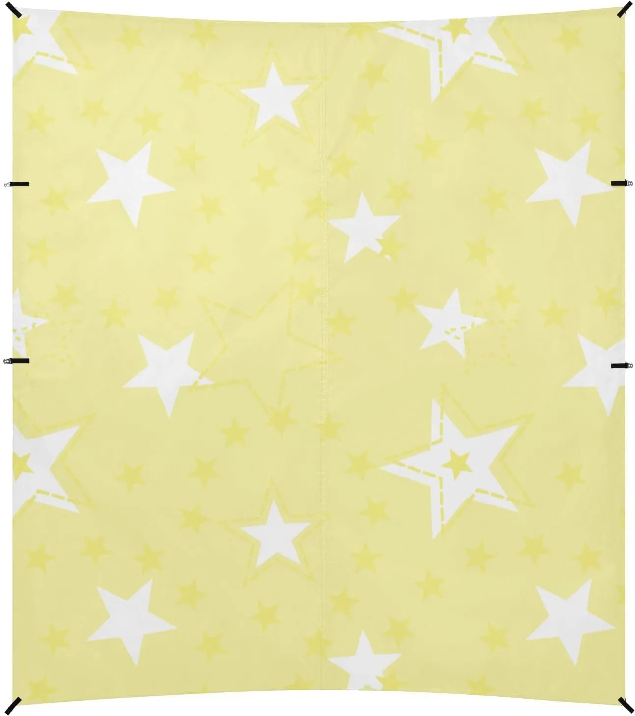 Different Stars Baby Yellow White Foldable Beach Tent UPF50  Protection Water-Resistant Sun Shelter with Sandbags and Shovel for Camping, Fishing, Backyard Fun