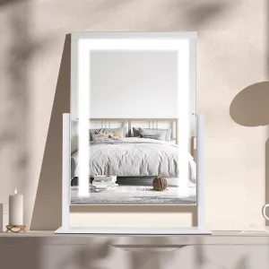 Dimmable LED Vanity Makeup Mirror,10X Magnifier,3 Color Modes,Touch Control & 360° Rotation,Dimmable Makeup Mirror w/USB Charging,15.7"
