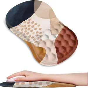 DINKY Ergonomic Mouse Pads Wrist Support, Entire Memory Foam with Anti-Slip PU Base, Pain Relief Mouse Mat with Wrist Rests Easy Typing for Computer Laptop, Home and Office (Color Block)