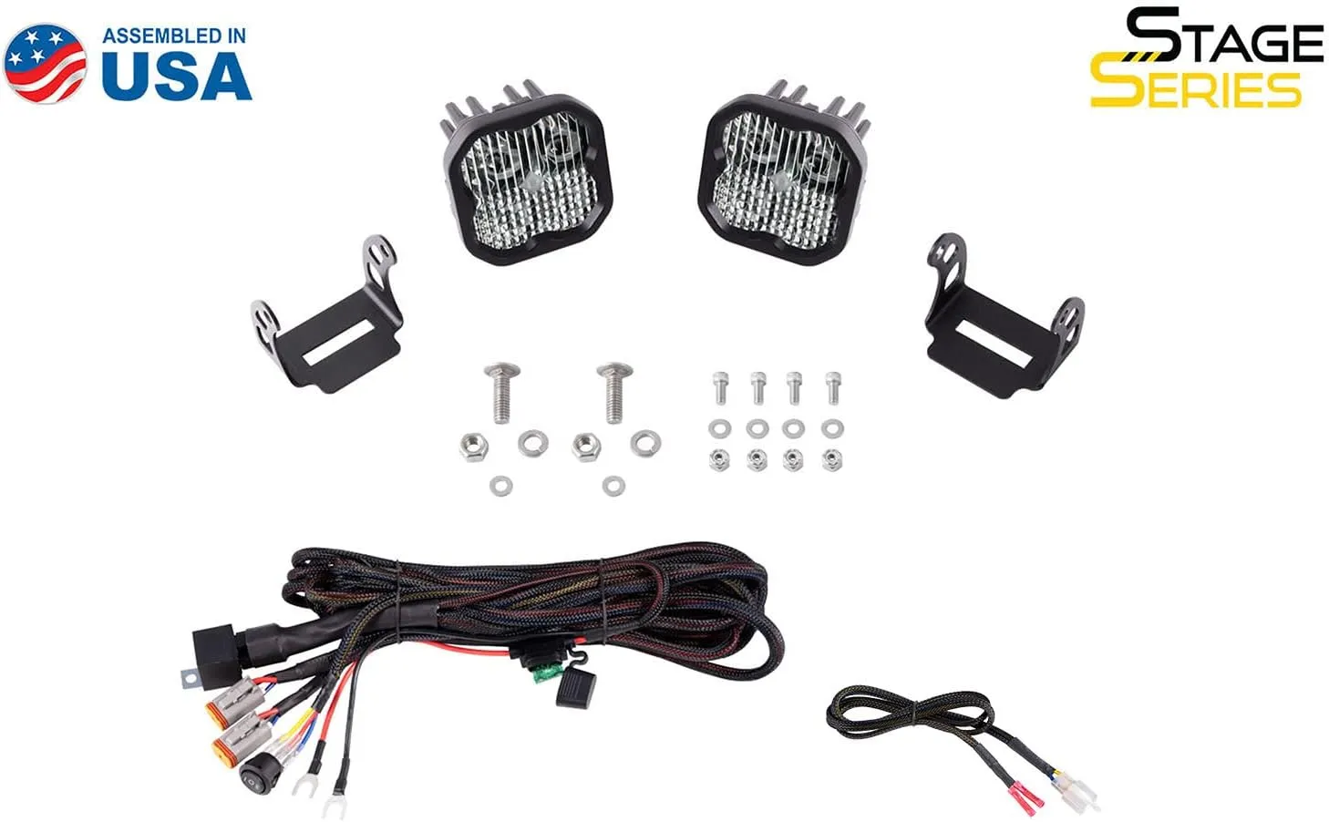 Diode Dynamics Stage Series SS3 Backlit Ditch Light Kit compatible with Ford Bronco 2021-2025, White Combo