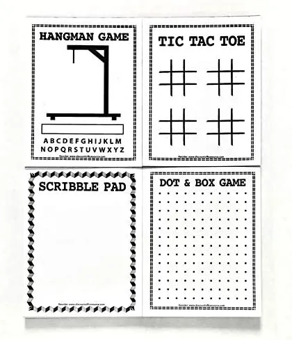 Discount Office Source Game Pads - 800 Count Tabletop Game (Xs & Os, Hangman, Dot to Dot, Scribble Pad - All Ages)
