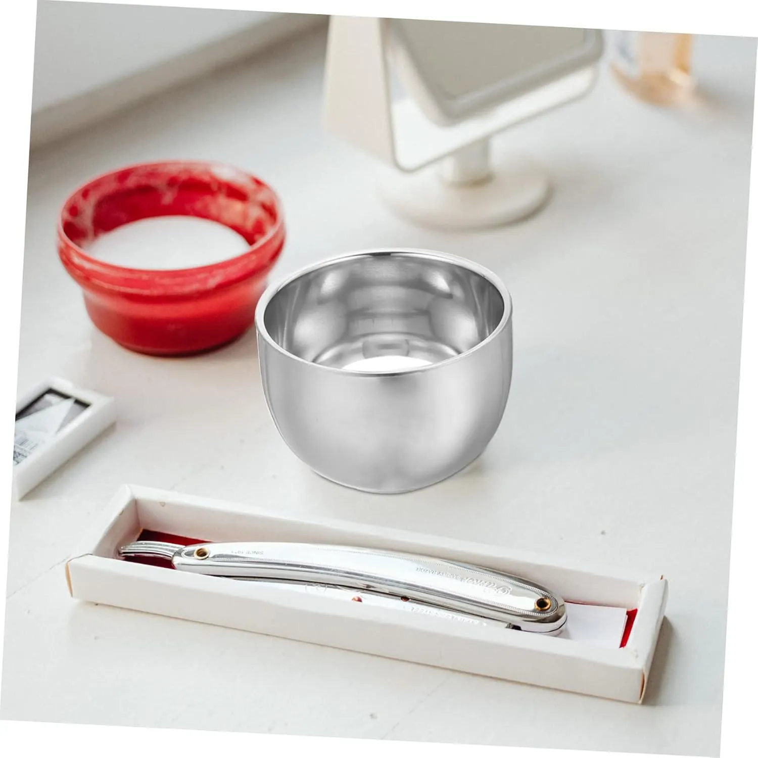 DOITOOL Shave Soap Men Stainless Steel Shaving Cup 4pcs Shaving Cream Foaming Bowl Foam Bowl Major Man Men Shaving Bowl Shaving Bowl Kit