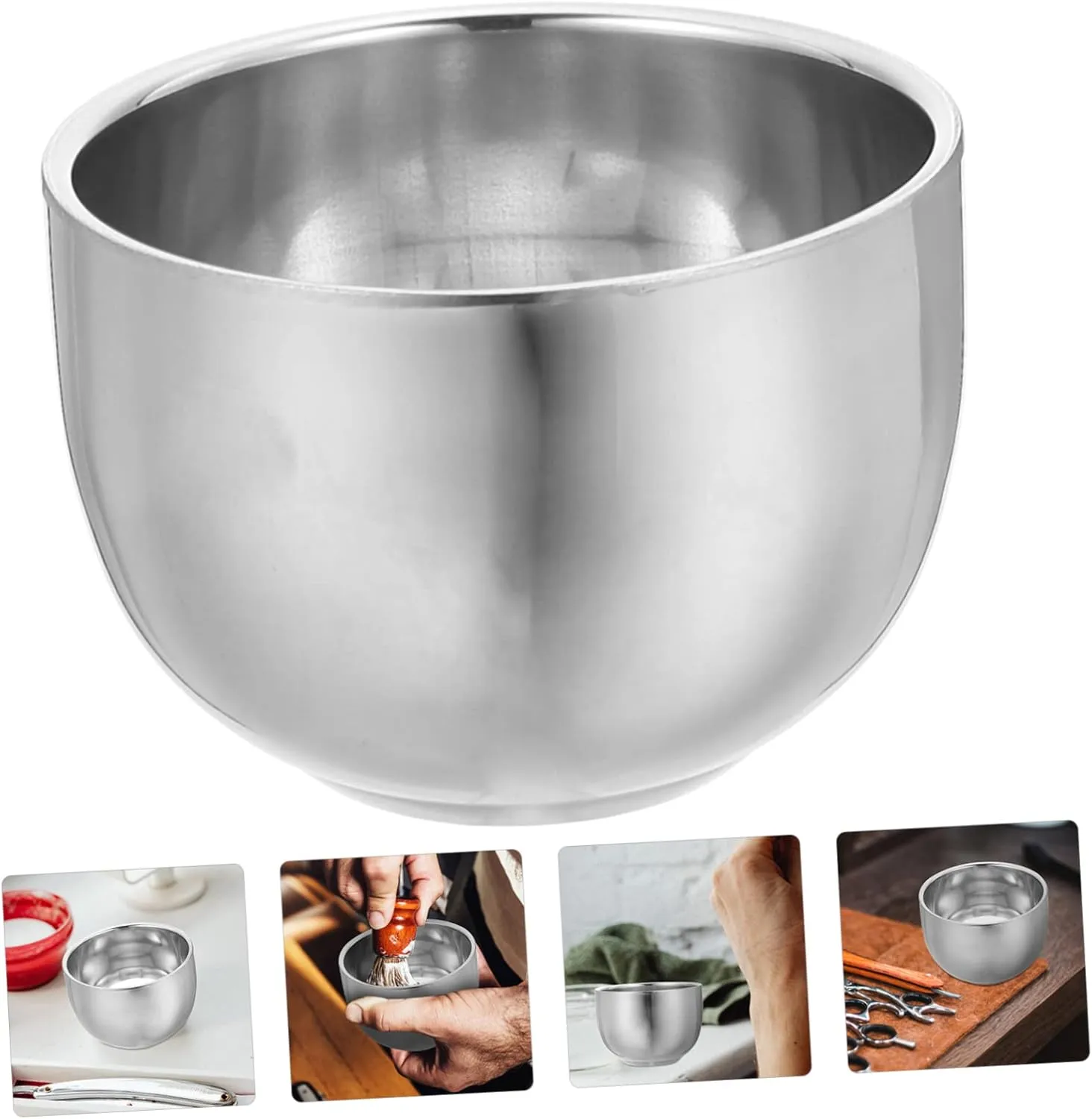 DOITOOL Shave Soap Men Stainless Steel Shaving Cup 4pcs Shaving Cream Foaming Bowl Foam Bowl Major Man Men Shaving Bowl Shaving Bowl Kit