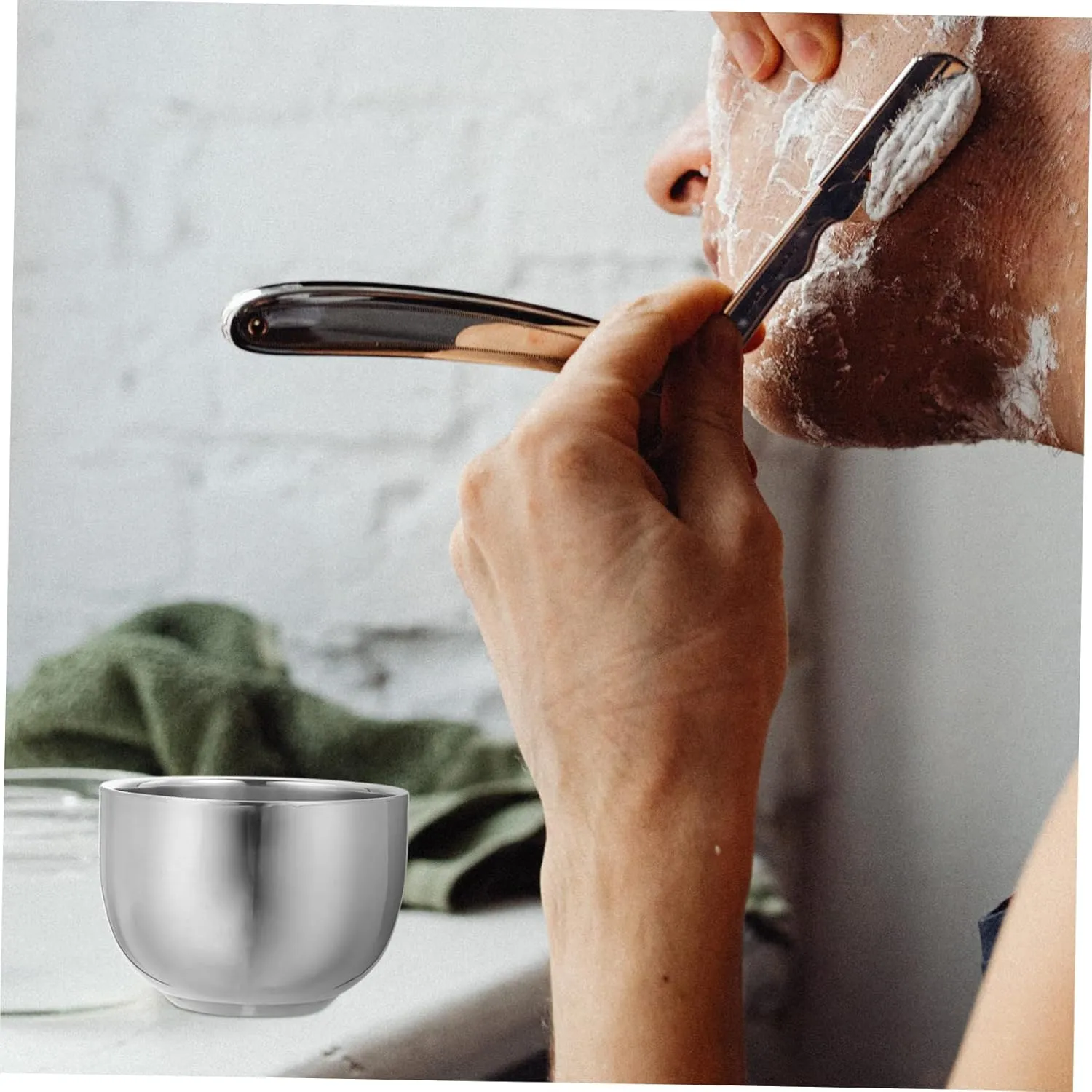 DOITOOL Shave Soap Men Stainless Steel Shaving Cup 4pcs Shaving Cream Foaming Bowl Foam Bowl Major Man Men Shaving Bowl Shaving Bowl Kit