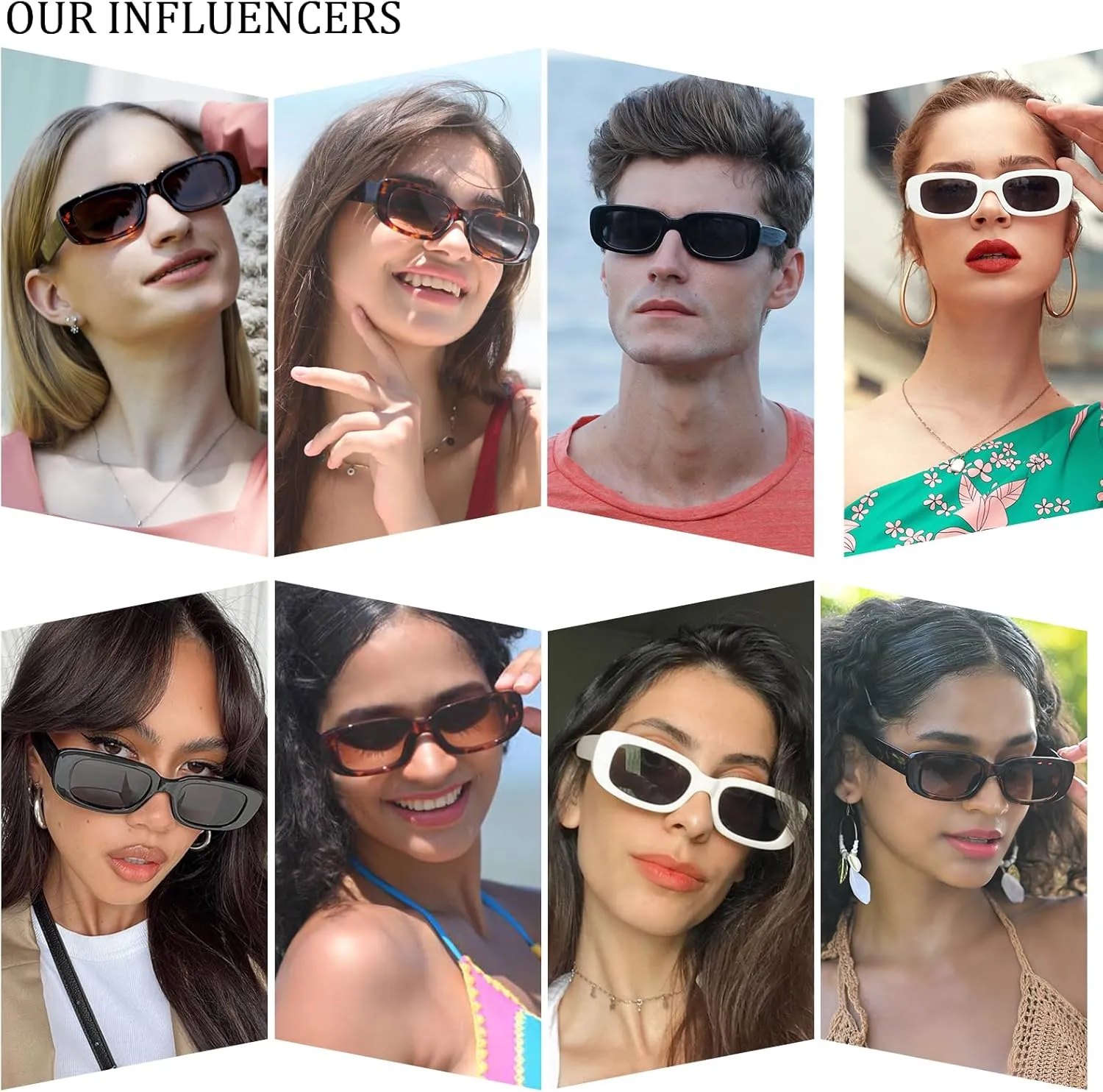 Dollger Rectangle Sunglasses for Women Men Trendy Retro Fashion Sunglasses UV 400 Protection Square Fram