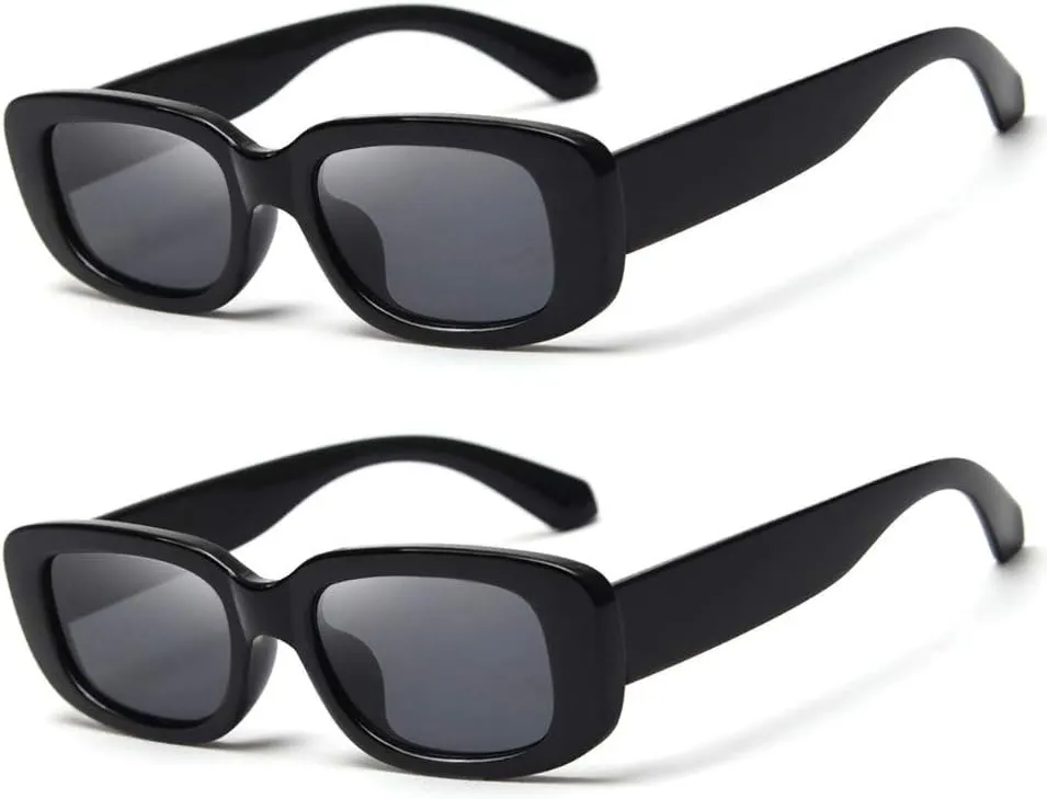 Dollger Rectangle Sunglasses for Women Men Trendy Retro Fashion Sunglasses UV 400 Protection Square Fram