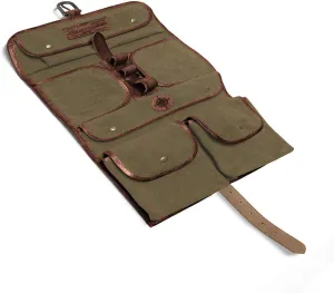 DRAKENSBERG Wash Bag 'Sid' - old world toiletry kit and wet pack to hang up, toiletries organizer, foldable, handmade, canvas