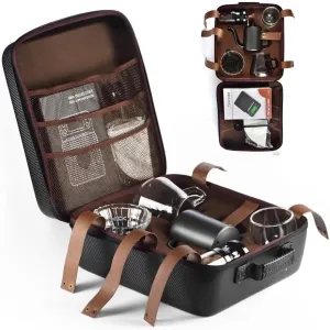 Drip Coffee Set Pour Over Set Coffee Travel Bag Gift Set., Medium, Black