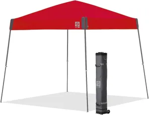 E-Z UP Swift 12x12 Shelter - Angled Legged, Red Top, Cool Gray Frame